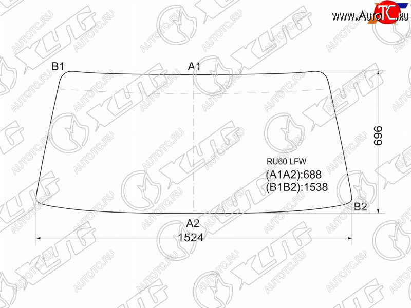 7 849 р. Стекло лобовое Toyota Dyna 84-95  Hiace Truck 85-89  ToyoAce 84-95 XYG RU60 LFW  с доставкой в г. Кемерово