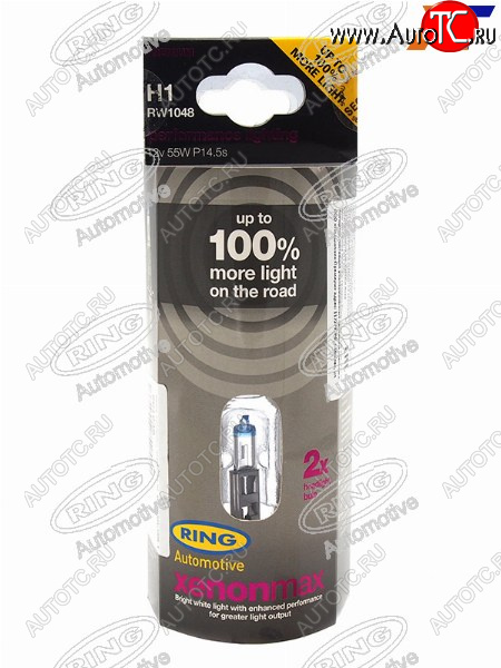 1 899 р. Лампа головного освещения H1 XENON MAX+100% 12V 55W Блистер 2 шт. RING RW1048  с доставкой в г. Кемерово