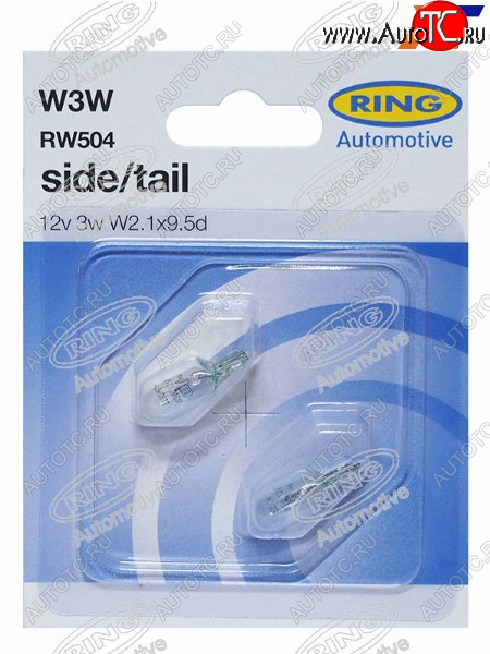 136 р. Лампа дополнительного освещения W3W  12V 3W Блистер 2 шт. RING RW504  с доставкой в г. Кемерово