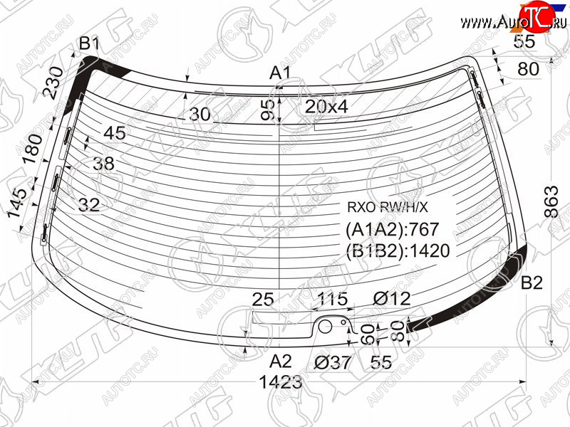 7 199 р. Стекло заднее (Цвет зеленый Обогрев Антенна) Toyota Mark II (X100) 96-00 XYG RXO RW/H/X  с доставкой в г. Кемерово