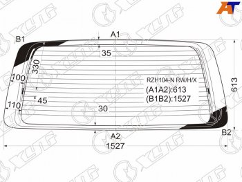 Стекло заднее (Цвет зеленый Обогрев) Toyota Hiace 89-04  Regius Ace 99-04 XYG RZH104-N RW/H/X