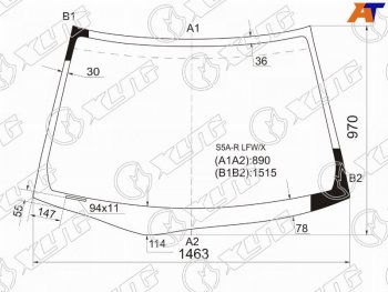 7 999 р. Стекло лобовое Honda Civic 00-06  Civic Ferio 00-05 XYG S5A-R LFW/X  с доставкой в г. Кемерово. Увеличить фотографию 2