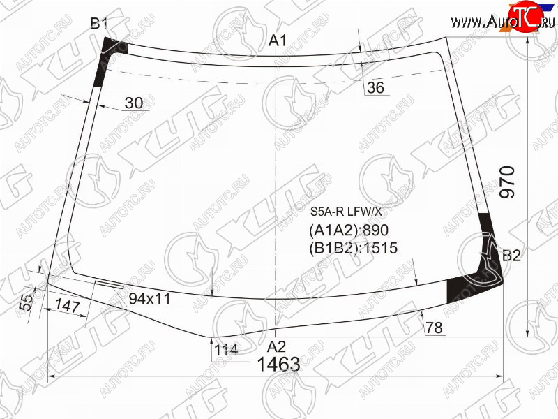 7 999 р. Стекло лобовое Honda Civic 00-06  Civic Ferio 00-05 XYG S5A-R LFW/X  с доставкой в г. Кемерово
