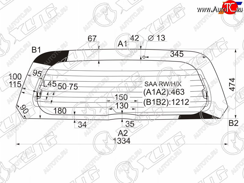 5 999 р. Стекло заднее (Цвет зеленый Обогрев) Honda Fit 01-07  Jazz 02-09 XYG SAA RW/H/X  с доставкой в г. Кемерово