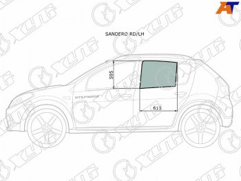 2 599 р. Стекло боковое опускное (Сзади Слева Цвет зеленый) Renault Sandero 09-14  Dacia Sandero 08-12  R XYG SANDERO RD/LH  с доставкой в г. Кемерово. Увеличить фотографию 1