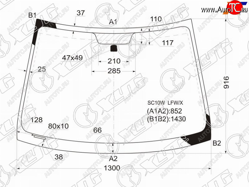 4 999 р. Стекло лобовое (5D HBK) Scion xA 04-06  Toyota Ist 02-07 XYG SC10W LFW/X  с доставкой в г. Кемерово