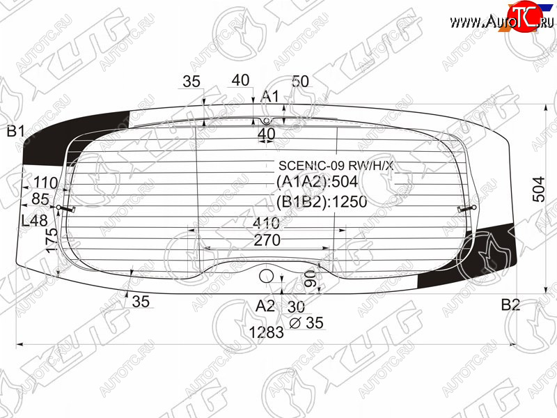 6 599 р. Стекло заднее (Цвет зеленый Обогрев Антенна) Renault Grand Scenic 09-16  Scenic 09-15 XYG SCENIC-09 RW/H/X  с доставкой в г. Кемерово