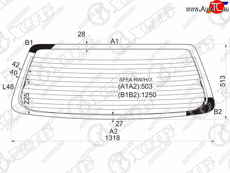 7 199 р. Стекло заднее (Цвет зеленый Обогрев) Subaru Forester 00-02 XYG SF5A RW/H/X  с доставкой в г. Кемерово