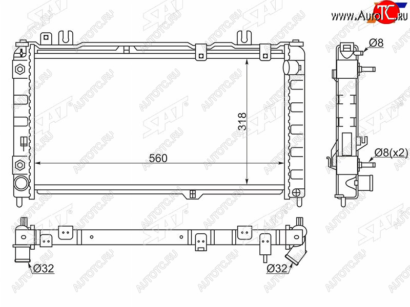 3 799 р. Радиатор SAT Лада Гранта FL 2192 хэтчбек рестайлинг (2018-2025)  с доставкой в г. Кемерово