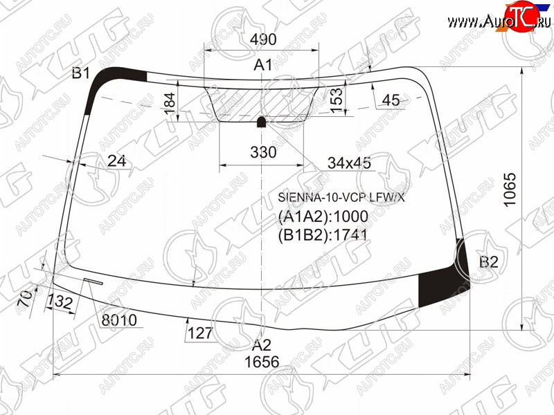 11 649 р. Стекло лобовое Toyota Sienna 10-20 XYG SIENNA-10-VCP LFW/X  с доставкой в г. Кемерово