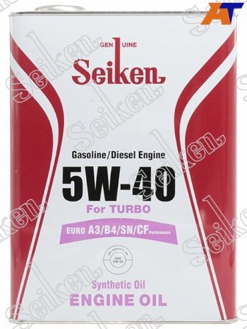 3 699 р. Масло моторное SEIKEN SYNTHETIC A3B4SNCF 5W-40 4л                                                 SEIKEN SKA3B4SN5W40C  с доставкой в г. Кемерово. Увеличить фотографию 1