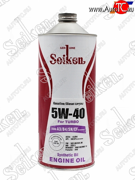 1 079 р. Масло моторное SEIKEN SYNTHETIC A3B4SNCF 5W-40 1л SEIKEN SKA3B4SN5W40C1  с доставкой в г. Кемерово