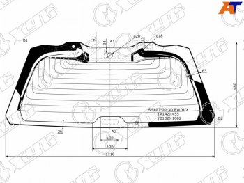 Стекло заднее (Цвет зеленый Обогрев) Smart Fortwo 98-07 XYG SMART-00-3D RW/H/X