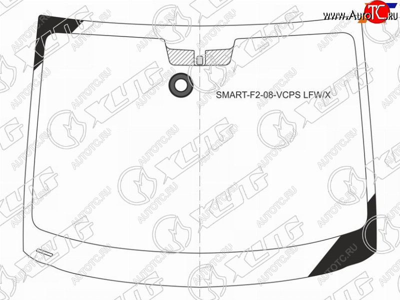 6 449 р. Стекло лобовое (Датчик дождя) Smart Fortwo 06-15 XYG SMART-F2-08-VCPS LFW/X  с доставкой в г. Кемерово