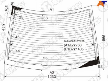 Стекло заднее (Цвет зеленый Обогрев Антенна) Lifan Solano 10-16 XYG SOLANO RW/H/X