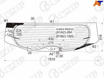 10 549 р. Стекло заднее (Цвет зеленый Обогрев) Ford S-MAX 06-15 XYG S-MAX RW/H/X  с доставкой в г. Кемерово. Увеличить фотографию 2