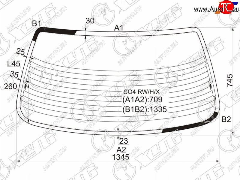 8 799 р. Стекло заднее (Цвет зеленый Обогрев 4D SED) Honda Civic 95-00  Civic Ferio 95-00  Civic EURO 95- XYG SO4 RW/H/X  с доставкой в г. Кемерово