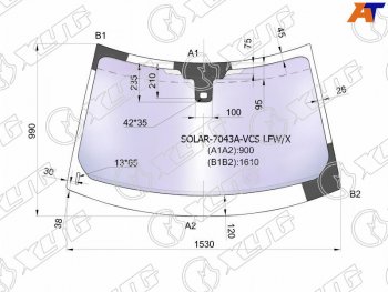 Стекло лобовое (Атермальное Датчик дождя) Land Rover Range Rover Evoque 11-18 XYG SOLAR-7043A-VCS LFW/X