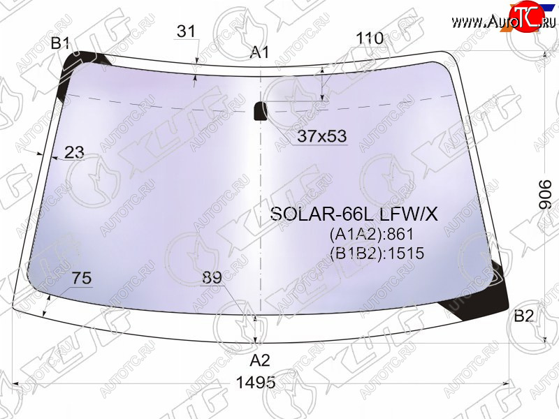 19 699 р. Стекло лобовое (Атермальное) Subaru Legacy 98-03  Outback 98-03  Legacy B4 98-03  Legacy Lancaste XYG SOLAR-66L LFW/X  с доставкой в г. Кемерово