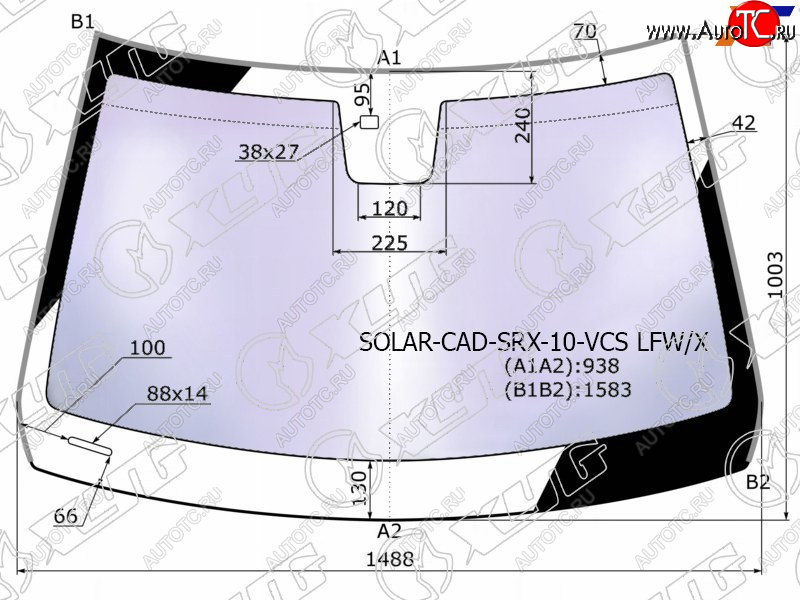 24 999 р. Стекло лобовое атермальное + дд CADILLAC SRX 10-16 (Solar-X защита от ультрафиолета)                 XYG SOLAR-CAD-SRX-10-VCS LFW/X  с доставкой в г. Кемерово