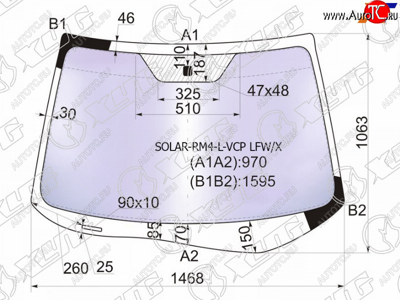 23 399 р. Стекло лобовое атермальное HONDA CR-V RM1RM4 12-17 (Solar-X защита от ультрафиолета)                XYG SOLAR-RM4-L-VCP LFW/X  с доставкой в г. Кемерово