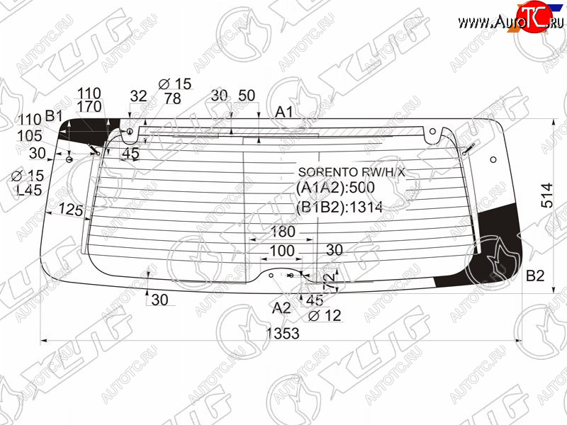 10 549 р. Стекло заднее (Цвет зеленый Обогрев) Kia Sorento 02-09 XYG SORENTO RW/H/X  с доставкой в г. Кемерово