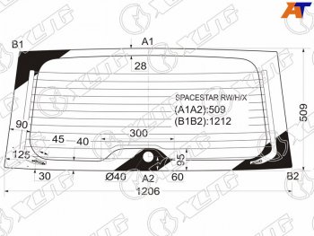 Стекло заднее (Цвет зеленый Обогрев) Mitsubishi Space Gear 94-07  Space Star 98-05 XYG SPACESTAR RW/H/X