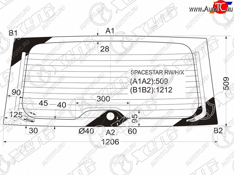 9 549 р. Стекло заднее (Цвет зеленый Обогрев) Mitsubishi Space Gear 94-07  Space Star 98-05 XYG SPACESTAR RW/H/X  с доставкой в г. Кемерово
