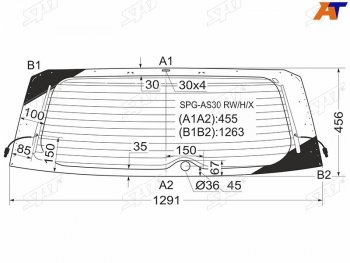 Стекло заднее (Цвет зеленый Обогрев) Toyota RAV4 (XA30) 05-13  Vanguard 07-13                      SAT SPG-AS30 RW/H/X