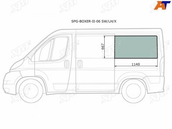Стекло кузова боковое (не опускное) (Слева Цвет зеленый) Peugeot Boxer 06-  Citroen Jumper 06-  F SAT SPG-BOXER-II-06 SW/LH/X