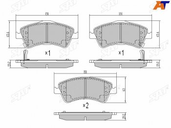1 129 р. Колодки тормозные передние FR-FL SAT Toyota Avensis T270 седан дорестайлинг (2008-2011)  с доставкой в г. Кемерово. Увеличить фотографию 2