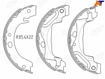 1 229 р. Колодки барабанные задние RH-LH SAT Toyota Corolla E110 седан рестайлинг (2000-2002)  с доставкой в г. Кемерово. Увеличить фотографию 1