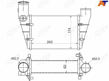 Интеркулер AUDI A4S4 94-98A6 97-04VW PASSAT B5 97-00 SAT ST-058145805G