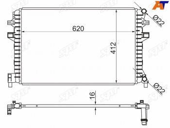 6 599 р. Радиатор охлаждающей жидкости SAT Audi A3 8V1 хэтчбэк 3 дв. дорестайлинг (2012-2016)  с доставкой в г. Кемерово. Увеличить фотографию 1