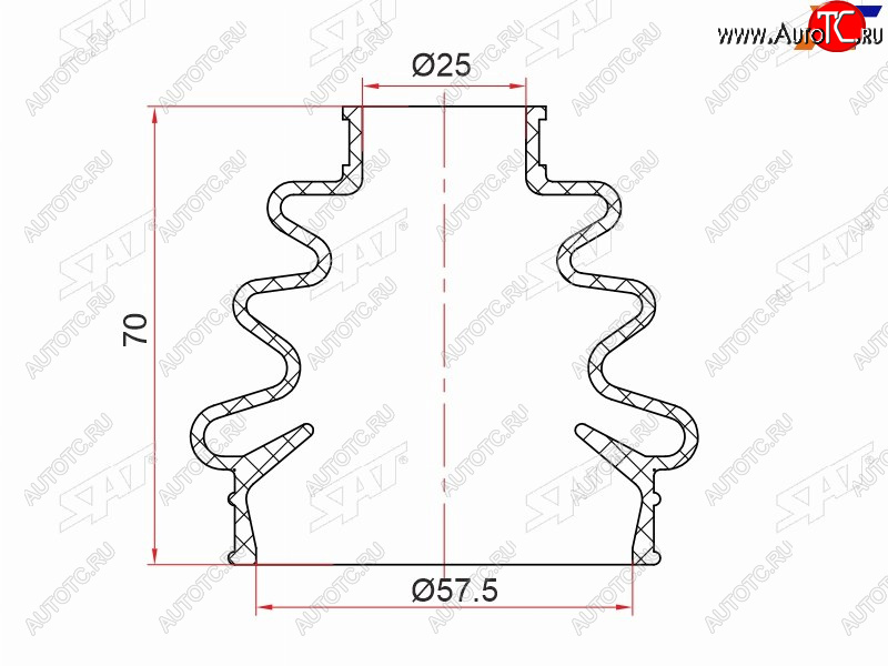 389 р. Пыльник шрус наружный зад  BMW X5 E53 00-06 M54M57M62 5-SERIES E39 96-03 M62M51M57 7-SERIES 94 SAT ST-105-0009  с доставкой в г. Кемерово