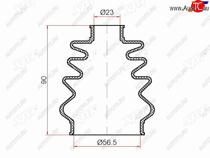 329 р. Пыльник шрус наружный CHEVROLET AVEO T200250 05-15LACETTI J200 04-13LANOS T100 05-09 SAT ST-105-0012  с доставкой в г. Кемерово