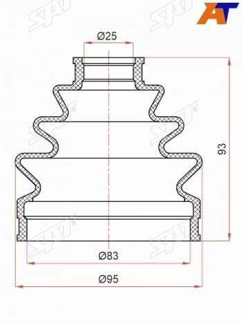 529 р. Пыльник шруса наружный KIA K5 20-TOYOTA VITZ NSP135 SAT ST-105-0080  с доставкой в г. Кемерово. Увеличить фотографию 2
