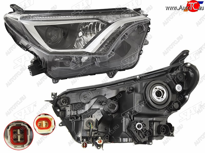 9 699 р. Фара правая (галоген, с электрокорректором) SAT Toyota RAV4 XA40 5 дв. рестайлинг (2015-2019)  с доставкой в г. Кемерово