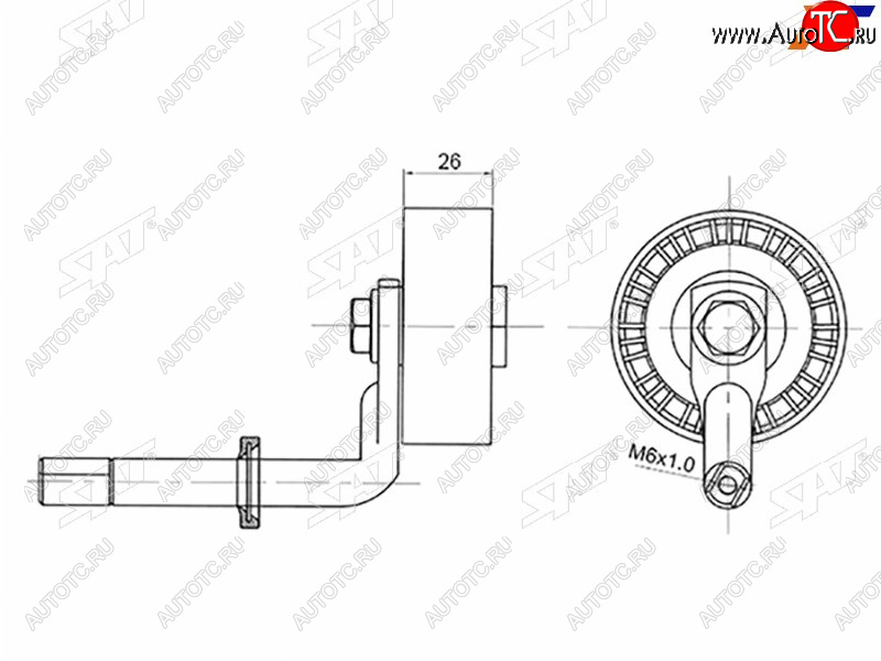 1 129 р. Натяжитель приводного ремня BMW 35X3X5 2,02,53,0D SAT ST-11287807021  с доставкой в г. Кемерово
