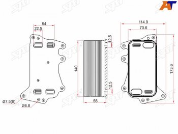 2 099 р. Радиатор масляный АКПП BMW 3-SERIES F30 11-5-SERIES F10 10-X5 F15 13-X6 F16 13- SAT ST-11428510856  с доставкой в г. Кемерово. Увеличить фотографию 1