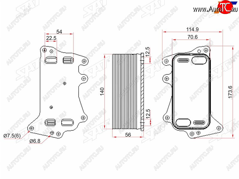 2 099 р. Радиатор масляный АКПП BMW 3-SERIES F30 11-5-SERIES F10 10-X5 F15 13-X6 F16 13- SAT ST-11428510856  с доставкой в г. Кемерово