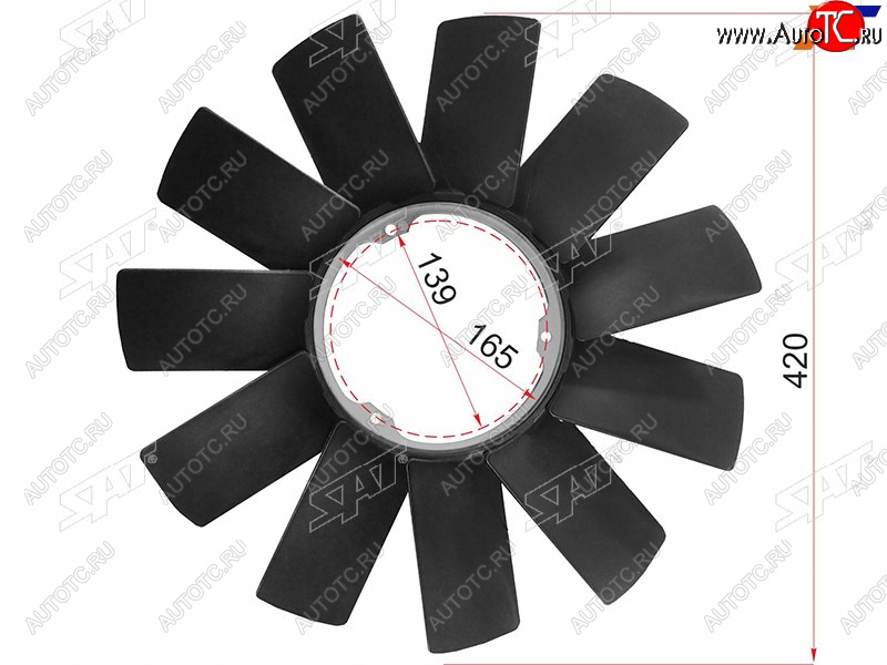 1 799 р. Крыльчатка BMW E36E46E34E39E32E38E53 SAT ST-11521712058  с доставкой в г. Кемерово