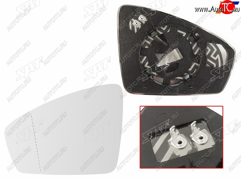 729 р. Полотно зеркала Volkswagen Tiguan 16- (Слева Обогрев асферическое) SAT ST-121-0019  с доставкой в г. Кемерово