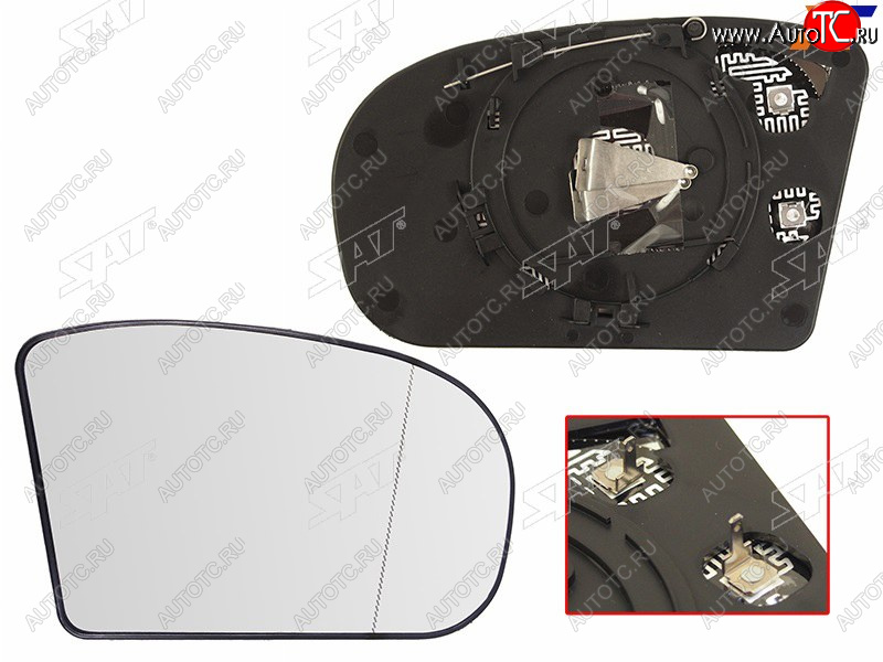 839 р. Полотно зеркала Mercedes-Benz C-Class 00-08  E-Class 02-06 (Справа Обогрев асферическое) SAT ST-121-0036  с доставкой в г. Кемерово