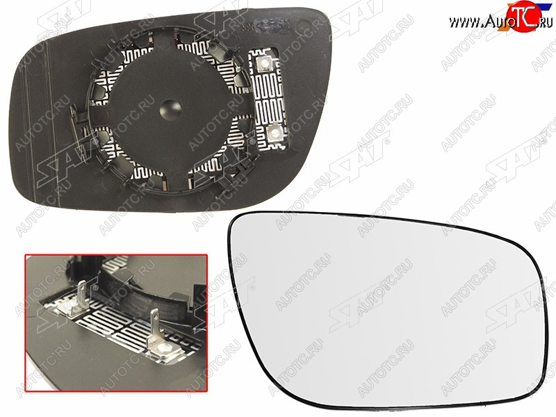 739 р. Полотно зеркала Mercedes-Benz E-Class 06-09 (Справа Обогрев асферическое) SAT ST-121-0052  с доставкой в г. Кемерово