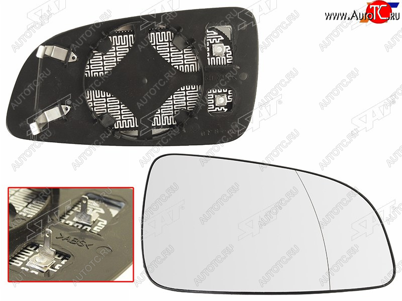 659 р. Полотно зеркала Opel Astra 04-13 (Справа Обогрев сферическое) SAT ST-121-0026  с доставкой в г. Кемерово