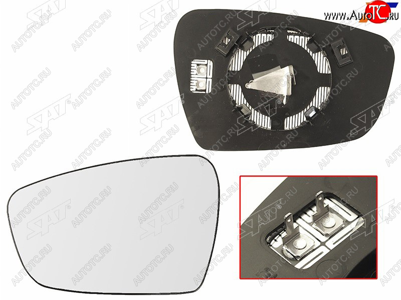 579 р. Полотно зеркала Kia Ceed 12-18  Cerato 13-20 (Слева Обогрев сферическое) SAT ST-121-0091  с доставкой в г. Кемерово