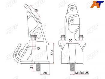 2 259 р. Подушка двигателя RH TOYOTA LITETOWN KR42 98- 7K SAT ST-12301-13160  с доставкой в г. Кемерово. Увеличить фотографию 1