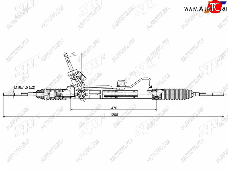 16 299 р. Рейка рулевая гидравлическая LHD SAT  Chevrolet Cruze ( J300,  J305,  J308,  D2LC,  D2LC-K) (2009-2018), Opel Astra  J (2009-2017)  с доставкой в г. Кемерово