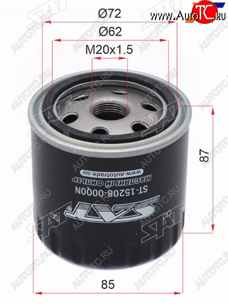 224 р. Фильтр масляный SAT  INFINITI QX70  S51 (2013-2020), Nissan Navara  2 D40 (2010-2016), Nissan Pathfinder  R51 (2009-2014)  с доставкой в г. Кемерово